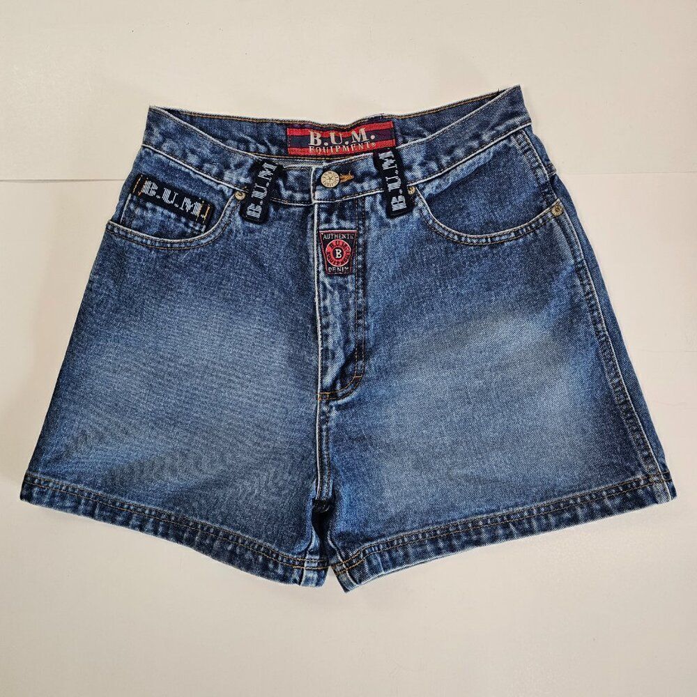 Vintage Bum Equipment Denim Blue Jean Shorts High Rise 90s Y2K Women's Size‎ 27" - Picture 11 of 12